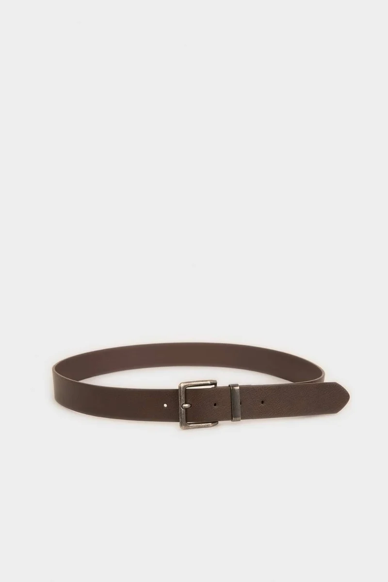 Defacto  Boy Rectangular Buckle Faux Leather Casual Belt for Men | Best Price UAE