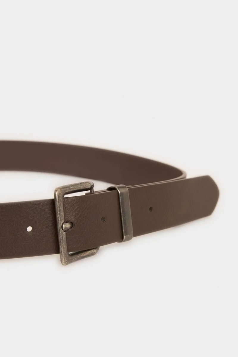 Defacto  Boy Rectangular Buckle Faux Leather Casual Belt for Men | Best Price UAE