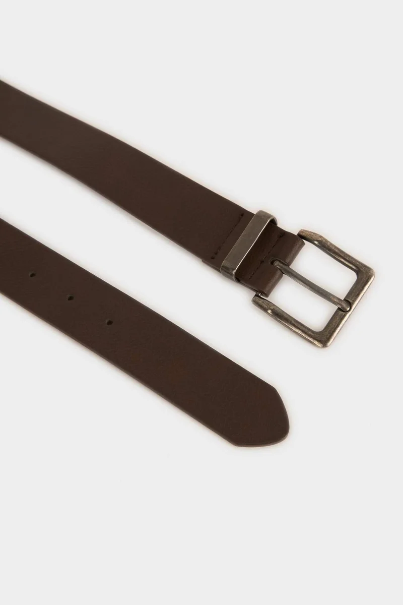 Defacto  Boy Rectangular Buckle Faux Leather Casual Belt for Men | Best Price UAE