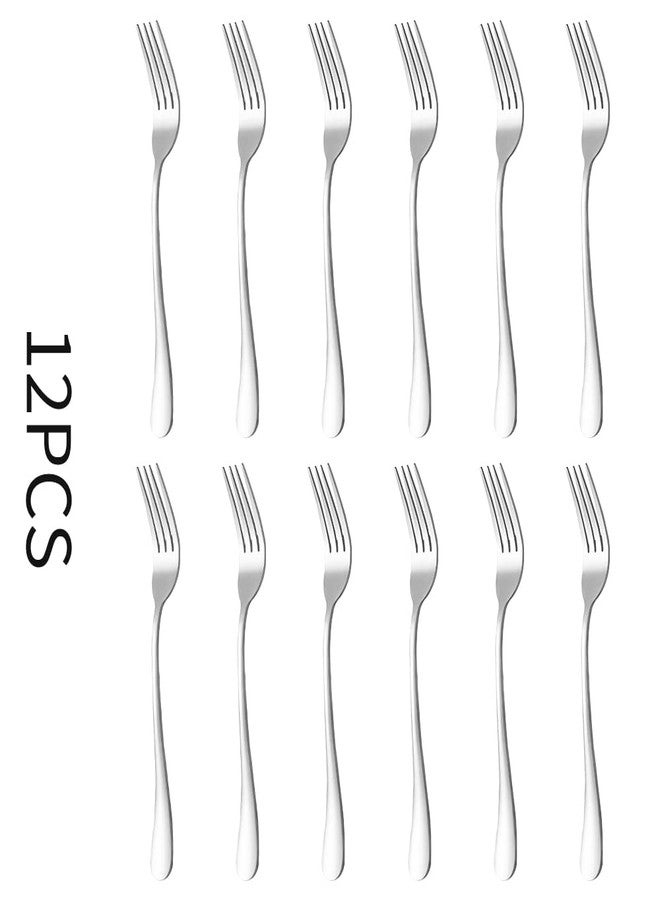 Xingjiake 12Pcs Stainless Steel Dinner Forks Set, 8.17 Inches, Bright Silver Flatware Silverware, Dishwasher Safe - Image 2