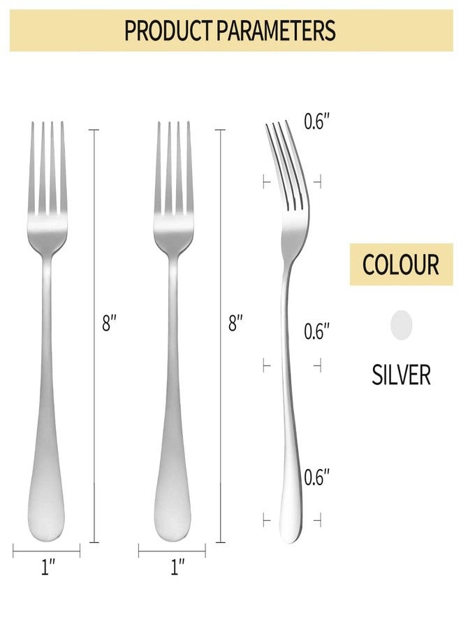 Xingjiake 12Pcs Stainless Steel Dinner Forks Set, 8.17 Inches, Bright Silver Flatware Silverware, Dishwasher Safe - Image 3