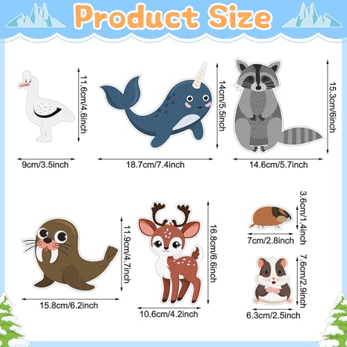 Sonwyoung 23 Pcs Felt Board Story Sets Polar Animals Felt Story Board Pieces Arctic Antarctica Ocean Animal Bear Penguin Whale Preschool Wall Storyboard Educational Learning Play Kit for Kids - Image 5