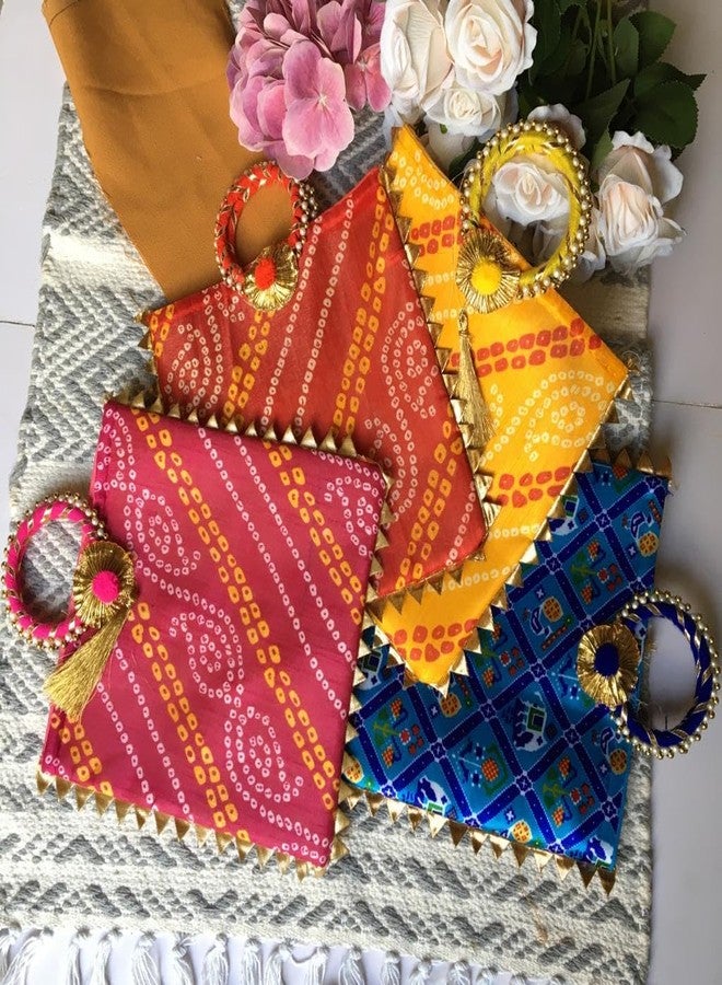 Peelorange Potli Bag with Bangle Shape Pearl Embroidered Handle | Stylish Handbag for Women & Gifting | Random Color| Traditional Potli Bags| ||Multicolor|| - Image 3