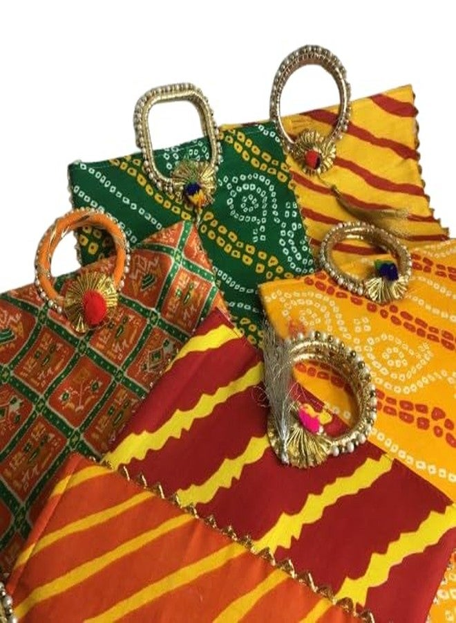 Peelorange Potli Bag with Bangle Shape Pearl Embroidered Handle | Stylish Handbag for Women & Gifting | Random Color| Traditional Potli Bags| ||Multicolor|| - Image 2