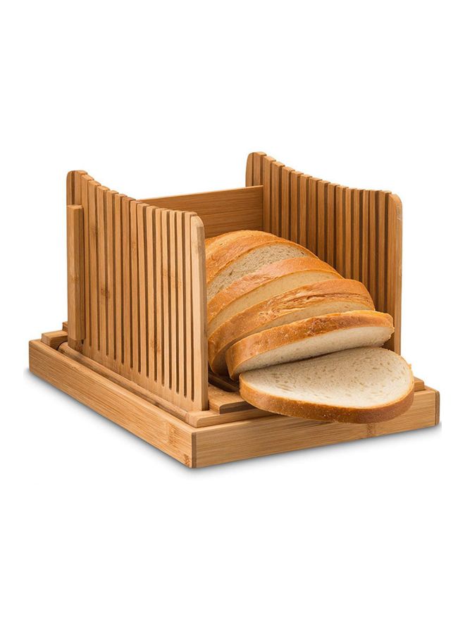 2-Piece Bamboo Bread Slicer And Cutting Board Set Brown 33x7x24cm - Image 2