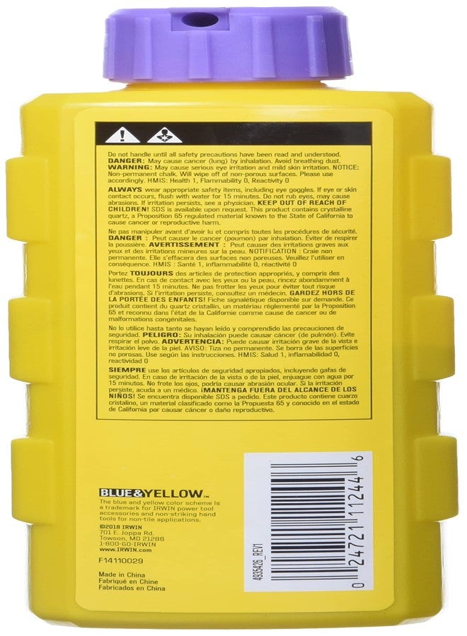 IRWIN Tools STRAIT-LINE Dust-Off Marking Chalk, 6-ounce (4935426), Purple - Image 2