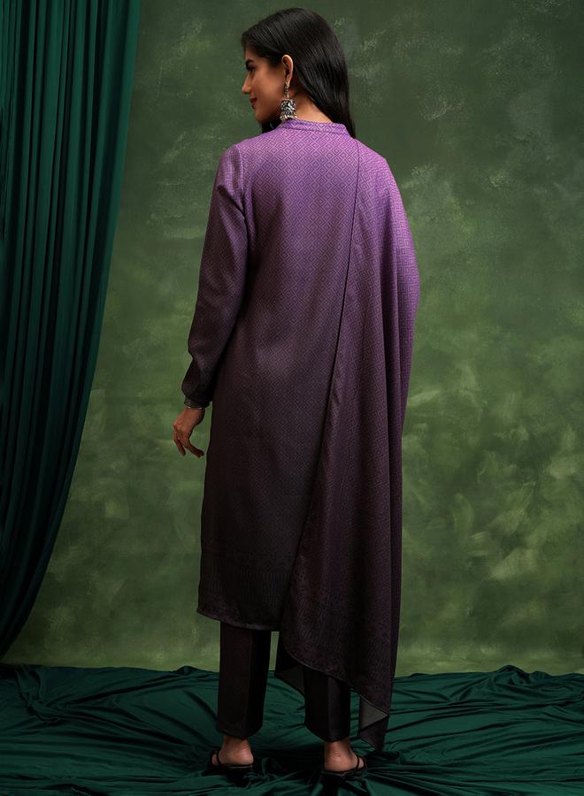 فيشود طقم كورتا وردي مطبوع نسائي مع دوباتا - Image 3