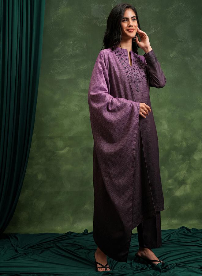 فيشود طقم كورتا وردي مطبوع نسائي مع دوباتا - Image 4