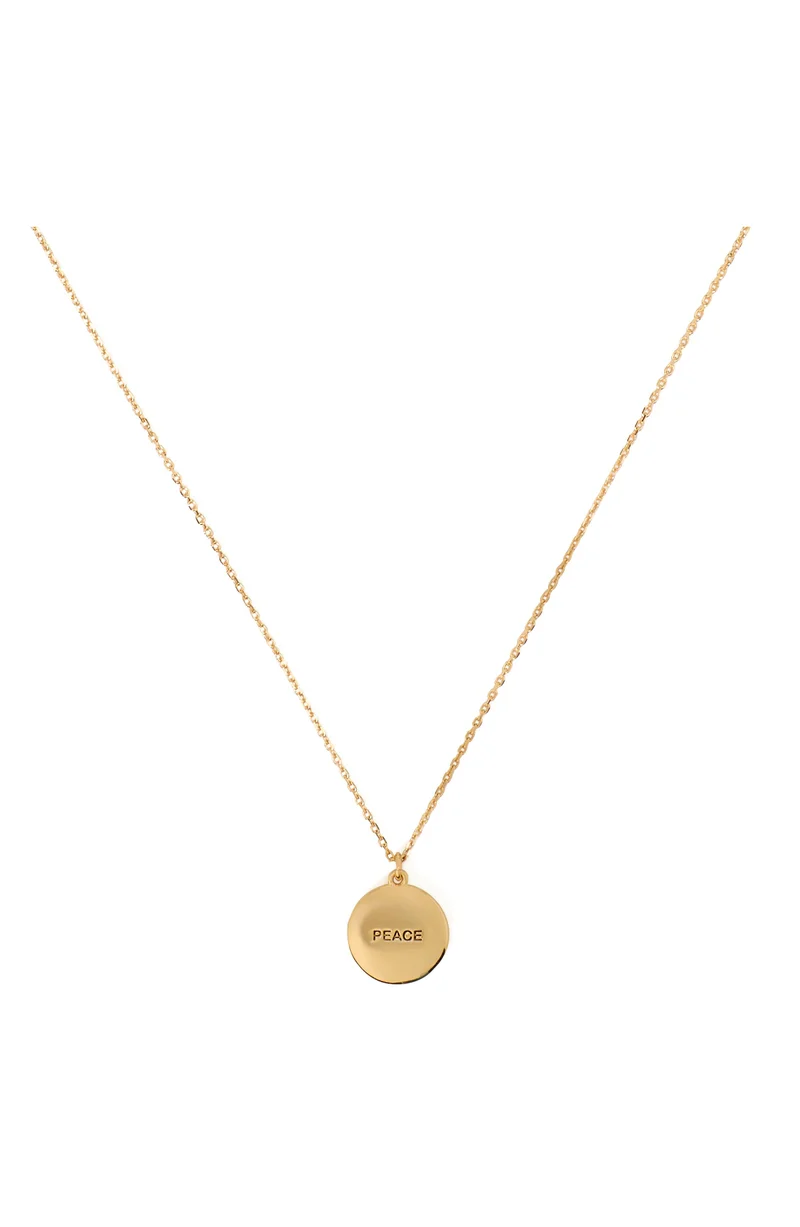 Kate Spade The Color Spark Collection Pink Peace Medallion Necklace