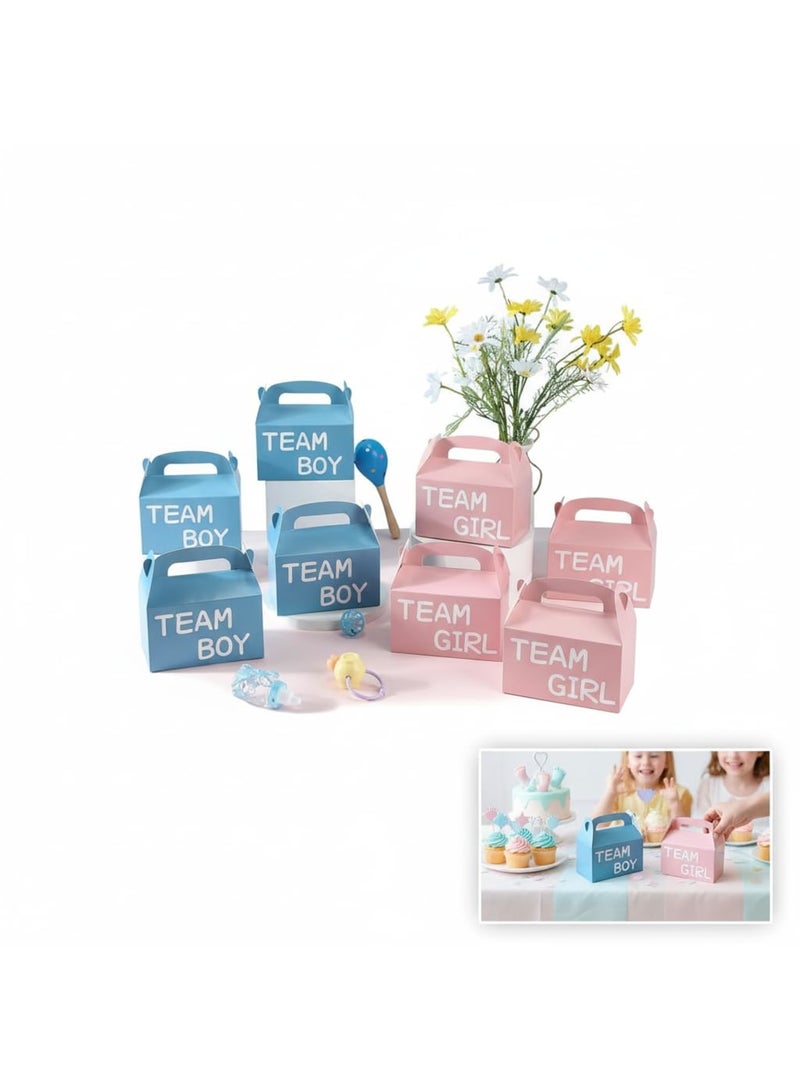 Luckam Gender Reveal Party Favor Boxes, Pink and Blue Candy Treat with Handles for Baby Shower and Birthday Celebration, Paper Gift for Guests, 24 Pcs, 6.3 x 3.7 x 3.7 in, Party Supplies - Image 5
