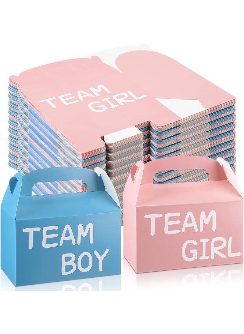 Luckam Gender Reveal Party Favor Boxes, Pink and Blue Candy Treat with Handles for Baby Shower and Birthday Celebration, Paper Gift for Guests, 24 Pcs, 6.3 x 3.7 x 3.7 in, Party Supplies - Image 1