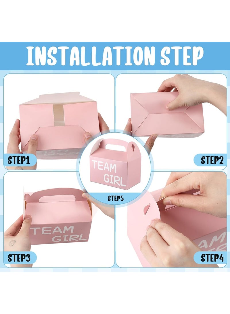 Luckam Gender Reveal Party Favor Boxes, Pink and Blue Candy Treat with Handles for Baby Shower and Birthday Celebration, Paper Gift for Guests, 24 Pcs, 6.3 x 3.7 x 3.7 in, Party Supplies - Image 4