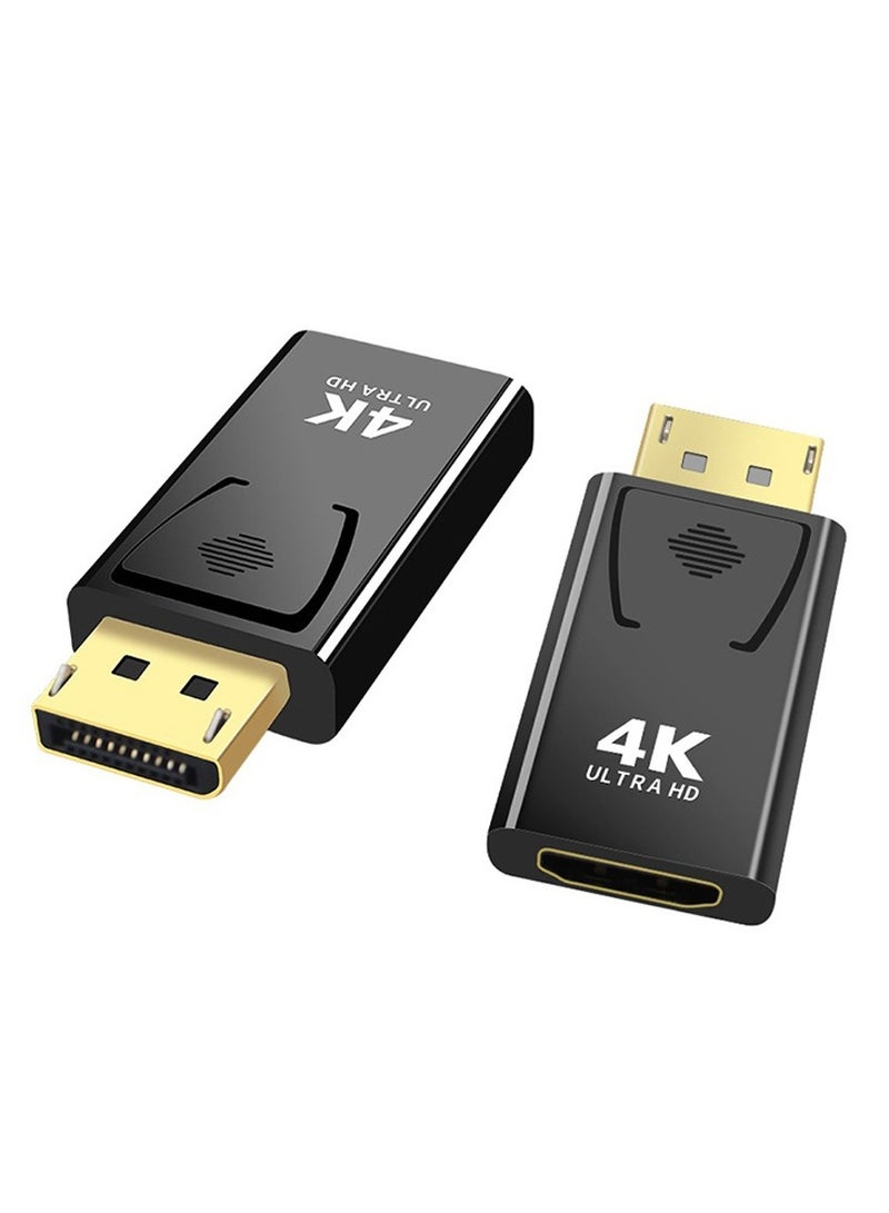 DP to HDMI 4K Adapter – DisplayPort to HDMI Converter for PC/Laptop to Monitor, TV, Projector – 4K@60Hz UHD Video & Audio, Plug and Play, Dual Mode Display, Compatible with Windows/Linux/macOS  - Image 1