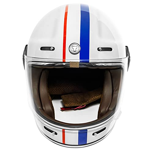 TORC T1 Unisex-Adult Retro Full face Motorcycle Helmets, Gloss White Allegiance, Large - Image 4