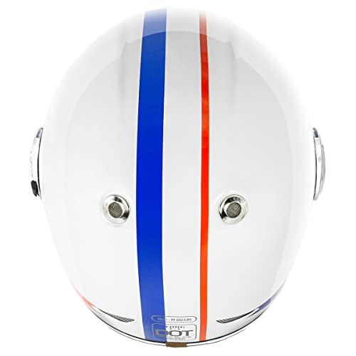 TORC T1 Unisex-Adult Retro Full face Motorcycle Helmets, Gloss White Allegiance, Large - Image 2