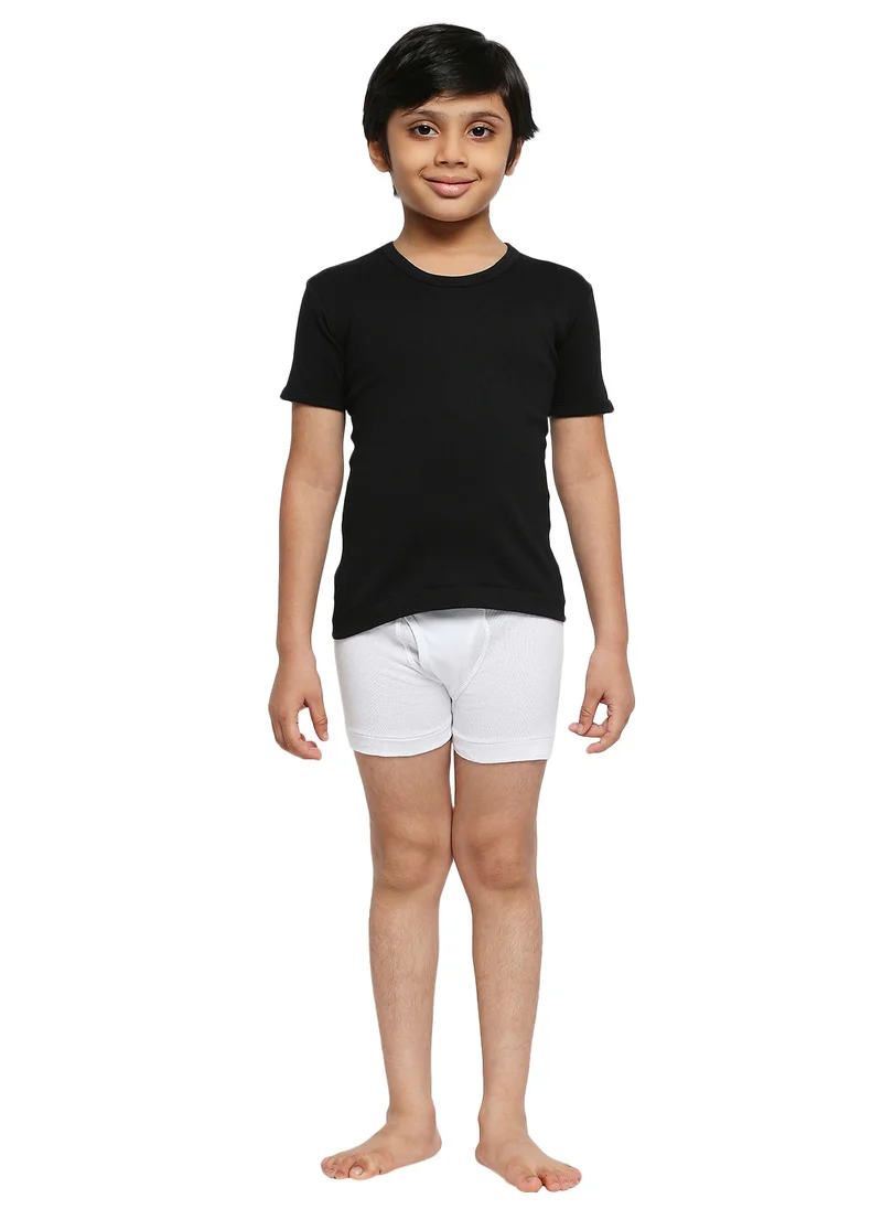 BYC BOY'S COTTON ROUND NECK UNDERSHIRT (PACK OF 3) - BLACK