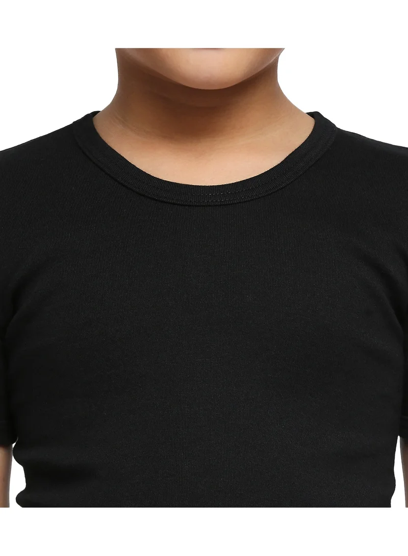 BYC BOY'S COTTON ROUND NECK UNDERSHIRT (PACK OF 3) - BLACK