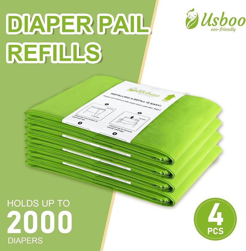 USBOO Refills Compatible with Dekor CLASSIC Diaper Pail Refills  4 Pack  Disposable Diaper Pail Refill  Extra Thickness  Quick  Easy to Replace  Cherry Blossom Scented  Holds up to 2000 Diapers - Image 5