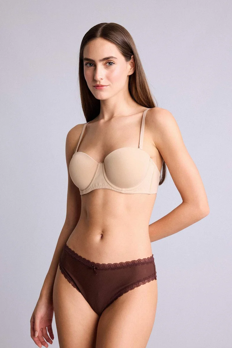 DeFacto Micro Covered Padded Underwired Strapless Bra
