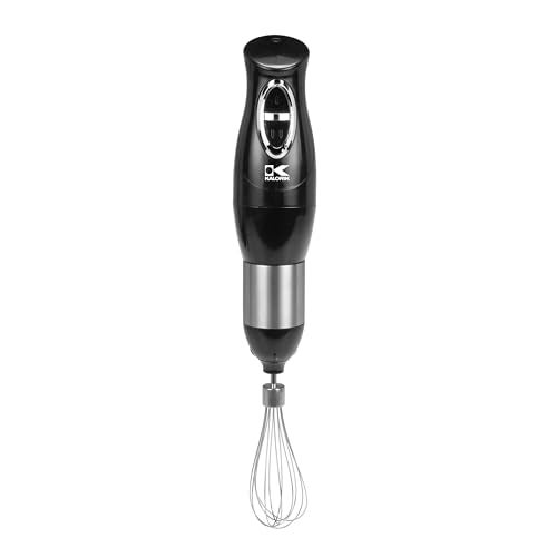 Kalorik Immersion Blender 3-in-1 Handheld Emulsion Combi Blender with Chopper Whisk and Stick Mixer Attachments Two Speed Switch and Stainless Steel Shaft and 20-Oz Mixing Cup, 200-Watts, Black - Image 4