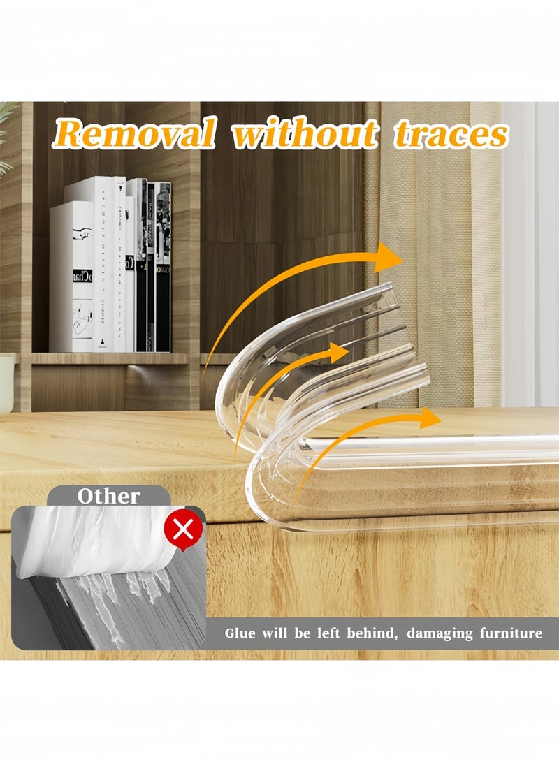 شريط حماية للزوايا بطول 2 متر، شريط حماية شفاف للحواف، شريط أمان للأطفال مضاد للتصادمات، واقيات زوايا ناعمة للأطفال، واقيات زوايا لطاولات سلامة الطفل للأثاث ضد الزوايا الحادة للخزائن والطاولات - Image 4