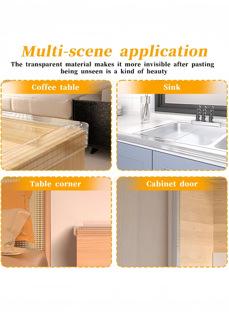 شريط حماية للزوايا بطول 2 متر، شريط حماية شفاف للحواف، شريط أمان للأطفال مضاد للتصادمات، واقيات زوايا ناعمة للأطفال، واقيات زوايا لطاولات سلامة الطفل للأثاث ضد الزوايا الحادة للخزائن والطاولات - Image 5