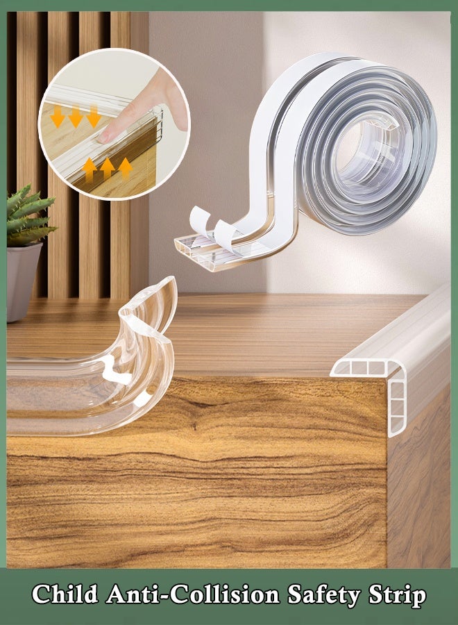 شريط حماية للزوايا بطول 2 متر، شريط حماية شفاف للحواف، شريط أمان للأطفال مضاد للتصادمات، واقيات زوايا ناعمة للأطفال، واقيات زوايا لطاولات سلامة الطفل للأثاث ضد الزوايا الحادة للخزائن والطاولات - Image 1