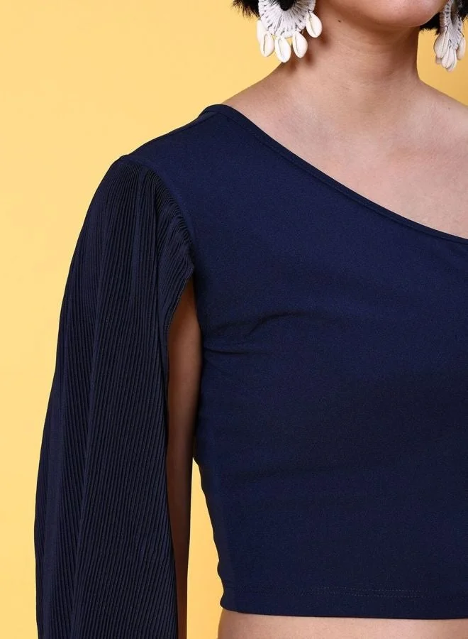 Freehand  Women Regular Fit Solid Asymmetric Neck Sleeveless One Shoulder Top  | Best Price UAE