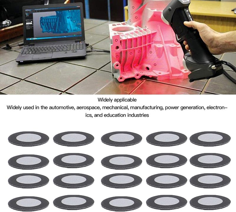 150PCS 3D Scanner Reflective Point Magnetic Targets with Black Attach Marker for 3D Scanning Reference for Accurate Data Collection 6mm ID 10mm OD - Image 5
