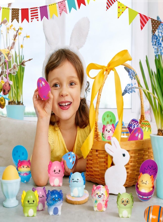 عبوة من 24 بيضة عيد الفصح معبأة مسبقًا، ألعاب ضغط بيض عيد الفصح، حشوات سلة أكسولوتل عيد الفصح، هدايا حفلات البحث عن بيض عيد الفصح - Image 4