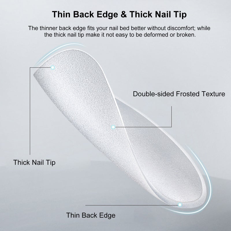 420PCS Soft Gel Tips Full Cover Frosted False Nail Tips Press On Fake Nails for Soak Off Nail Extensions Nail Art Tool - Image 4