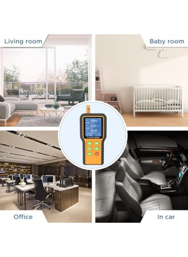 Air Quality Monitor, High Sensitivity CO2 Monitor Formaldehyde Detector, TVOC/Temp/Humidity Air Quality Monitor, with Buzzer Prompt, Max Value Highlight & 120s Countdown, Vent Design, Backlit Screen - Image 5