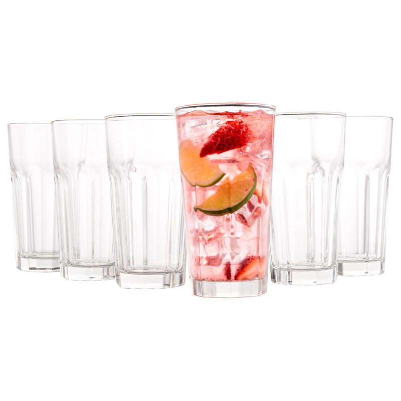 Vikko Drinking Glasses 9 Ounce Glass Cups Durable Glasses Drinking Set of 6 Stackable Water Glasses Highball Glasses Heavy Base Tumblers  Water Glasses Dishwasher Safe Cups for Kitchen