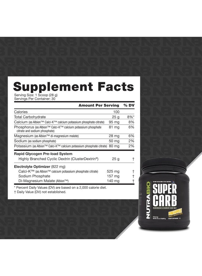NutraBio Super Carb Pineapple 30 Servings - Image 2