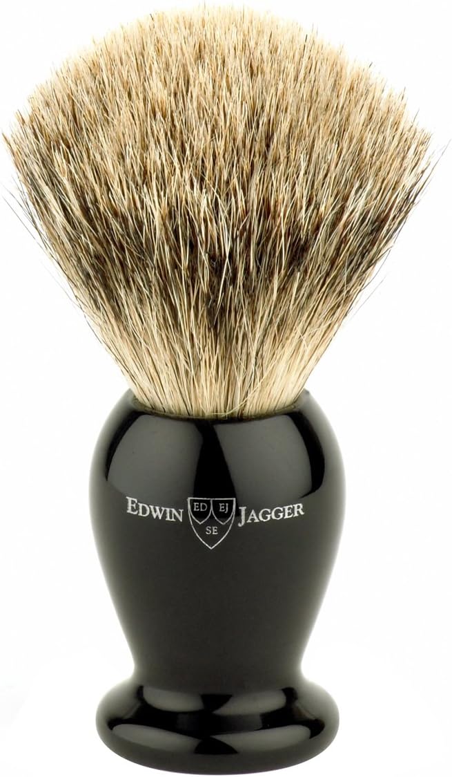 Edwin Jagger Best Badger Shaving Brush with Drip Stand Large Imitation Ebony - Image 2