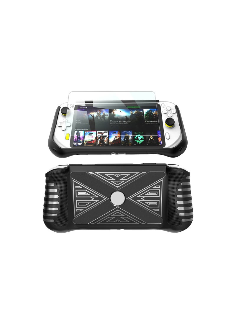 Silicone Protective Case and Screen Film for Logitech G Cloud Gaming Handheld - Perfect Fit Accessories (Black) - Includes 1 Film Protector - Image 1
