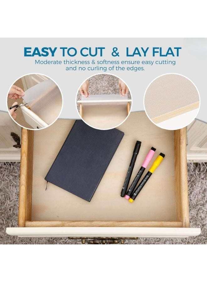 هوم زون بطانة رفوف 45 × 10 متر غير لاصقة، بطانة درج من مادة ايفا الامنة غذائيا غير قابلة للانزلاق، بطانة مقاومة للبقع للرفوف والثلاجة والخزانة والمكتب. - Image 3