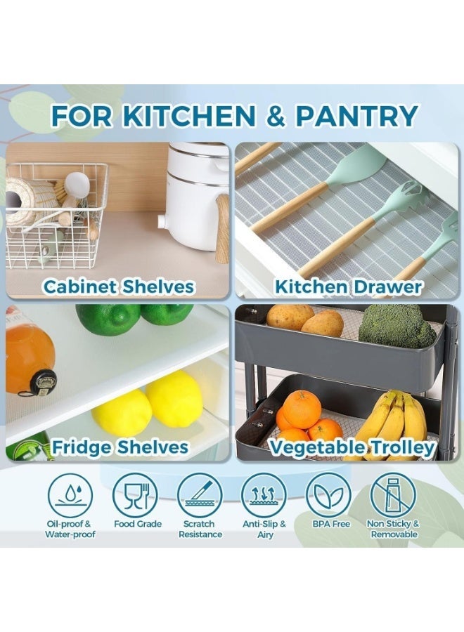 هوم زون بطانة رفوف 45 × 10 متر غير لاصقة، بطانة درج من مادة ايفا الامنة غذائيا غير قابلة للانزلاق، بطانة مقاومة للبقع للرفوف والثلاجة والخزانة والمكتب. - Image 5