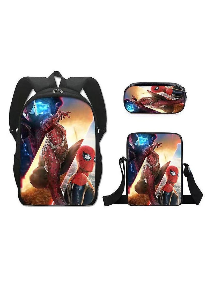 Spiderman Three-Piece Cartoon Backpack For Primary School Students 29*42*16cm
