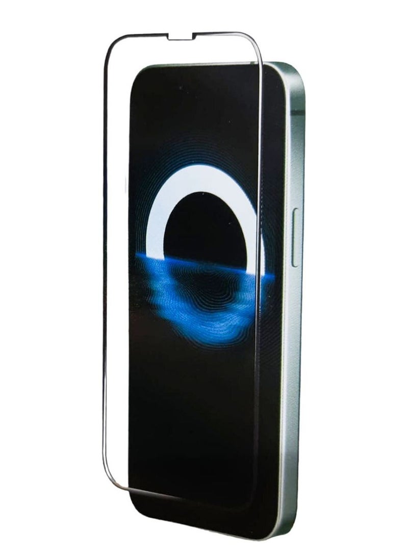 اس-توب واقي شاشة من الزجاج المقوى 5D Full Glue لهاتف Apple iPhone 14 Pro Max شفاف / أسود - Image 1