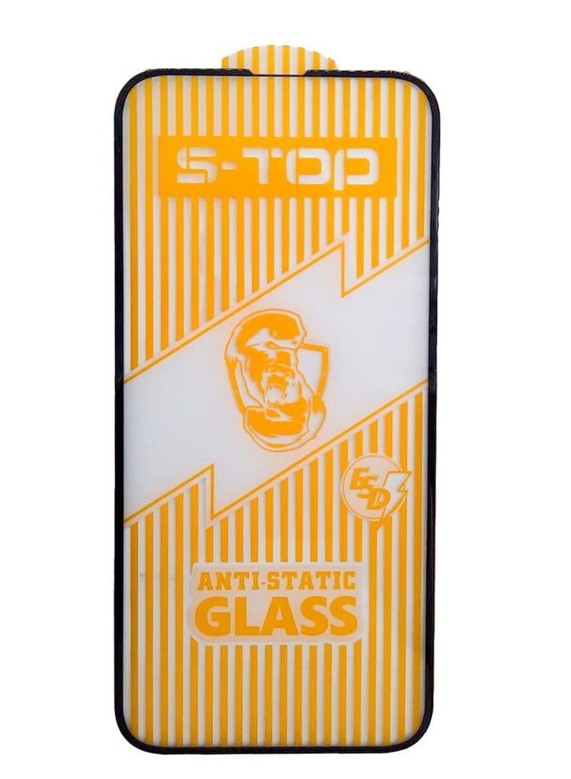 اس-توب واقي شاشة من الزجاج المقوى 5D Full Glue لهاتف Apple iPhone 14 Pro Max شفاف / أسود - Image 2