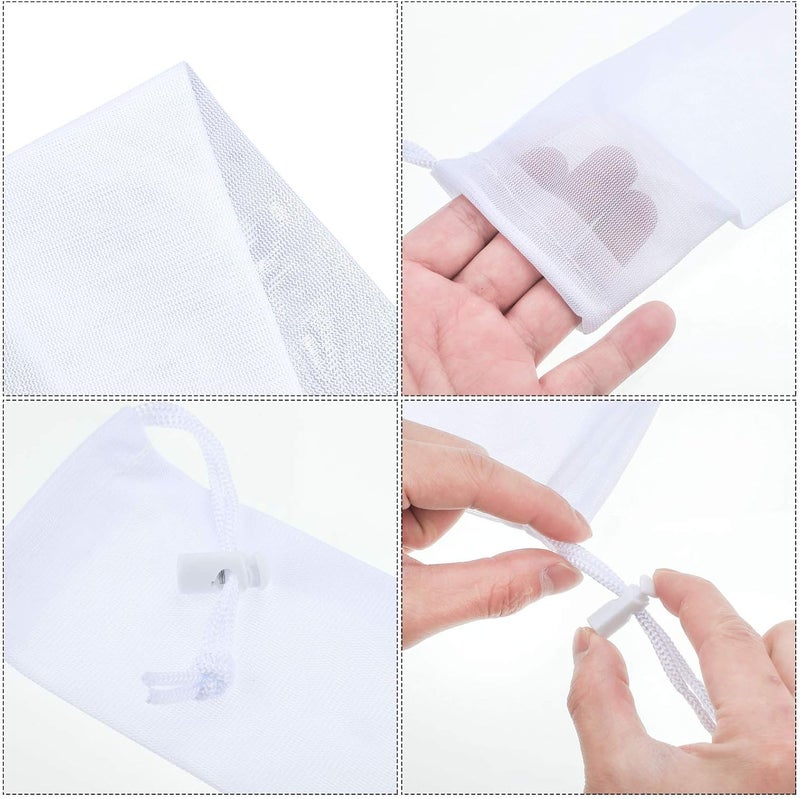 Shappy Lint Traps Catcher for Washing Machine Nylon Mesh Lint Traps for Home Laundry Washing Machine Drain Systems Discharge Hoses Filter, 9.4 x 3.1 Inch (12 Pieces) - Image 2