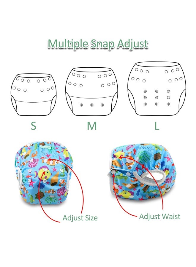 1 Pc Baby Kids Adjustable Cloth Swim Nappy Cover - Reusable Washable Swimming Training Pants, Unisex Swim Diaper for Toddlers, Leak-Resistant Design for Pool & Beach, Fits 6-36 Months - Image 4
