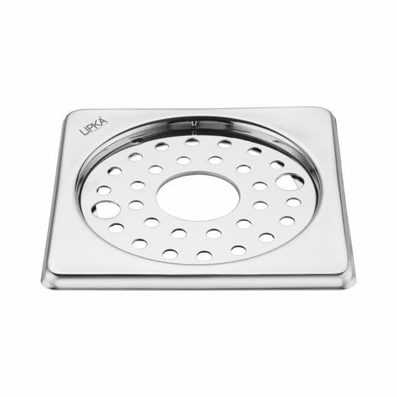 LIPKA Eon Square with Plain Jali Floor Drain |Premium Stainless Steel |6 x 6 Inches| with Lock & Hole| - Image 4