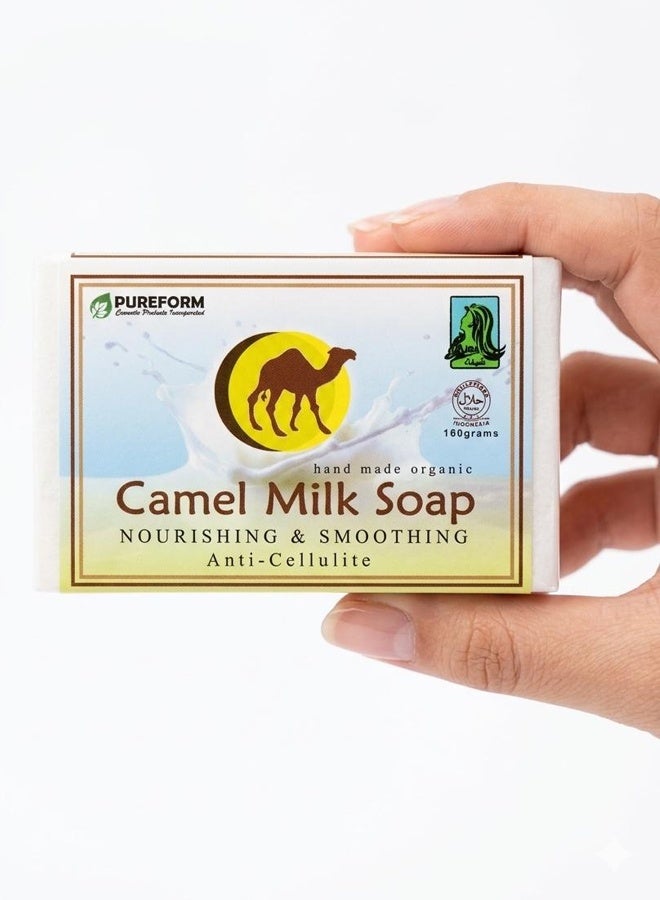 PUREFORM Nourishing and Smoothing Anti-Cellulite Camel Milk Soap - 160 gm - Image 2