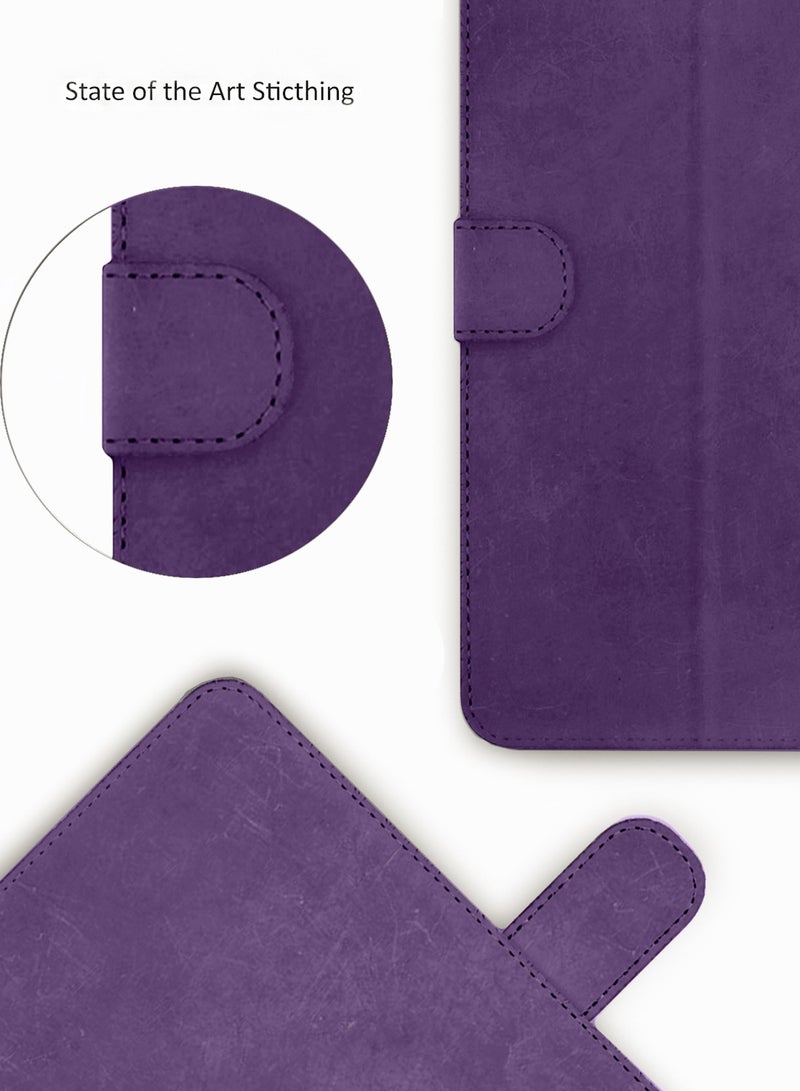 PU Leather Magnetic Closure Flip Case Cover For Apple iPad Air 13 5G 2024 13 Inch Purple