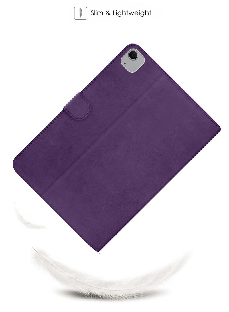 PU Leather Magnetic Closure Flip Case Cover For Apple iPad Air 13 5G 2024 13 Inch Purple