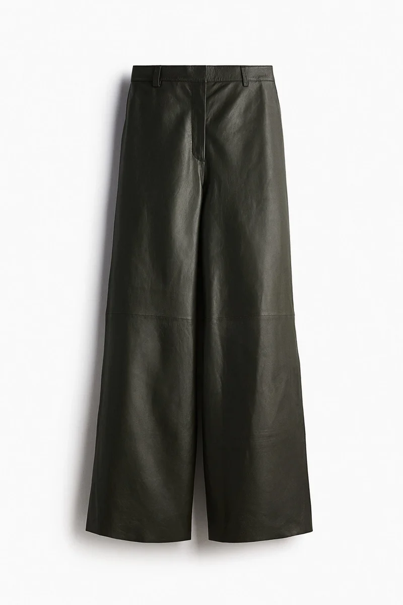 H&M Straight leather trousers