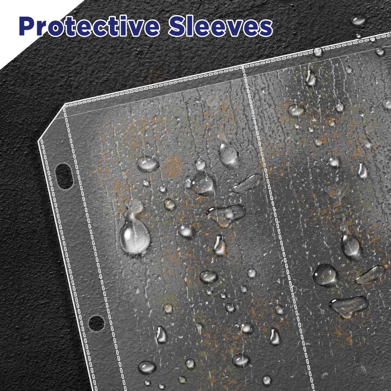 CollectHall 2-Pocket Folded Map Sleeves, Brochure Holder, Map Protector, 4.5" x 11" Pockets, Protective Sleeves for 3 Ring Binder, 20 Pack - Image 5