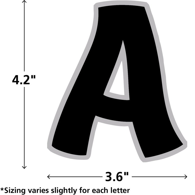 Teacher Created Resources Black & Silver Funtastic Font 4-Inch Letters Combo Pack (5343) - Image 3